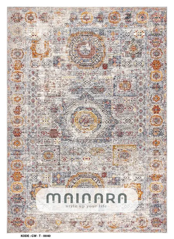 Karpet Tradisional (GW-T-0040) - Grey,Brown,Orange