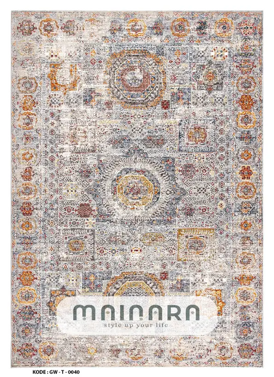 Karpet Tradisional (GW-T-0040) - Grey,Brown,Orange