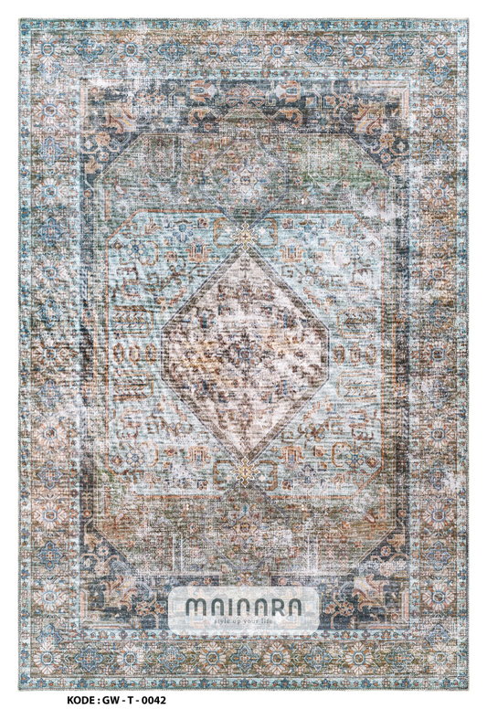 Karpet Tradisional (GW-T-0042) - Grey,Tosca,Brown