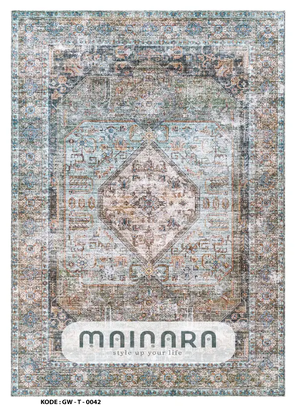 Karpet Tradisional (GW-T-0042) - Grey,Tosca,Brown