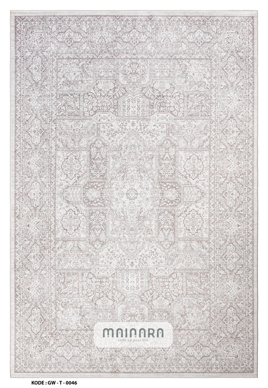 Karpet Tradisional (GW-T-0046) - Grey,Cream