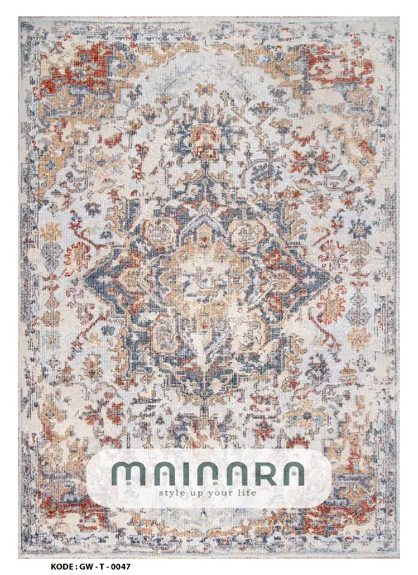 Karpet Tradisional (GW-T-0047) - Grey,Brown,Brick