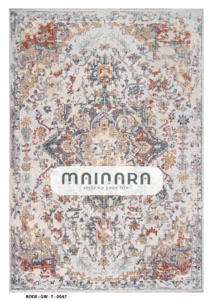 Karpet Tradisional (GW-T-0047) - Grey,Brown,Brick