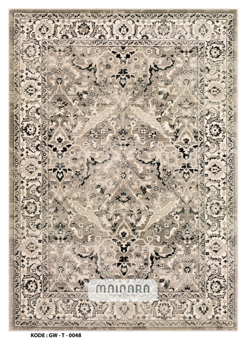 Karpet Tradisional (GW-T-0048) - Grey,Cream
