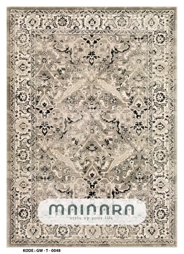 Karpet Tradisional (GW-T-0048) - Grey,Cream