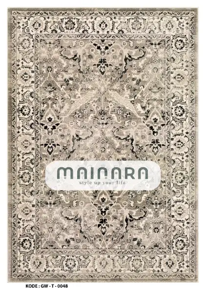 Karpet Tradisional (GW-T-0048) - Grey,Cream