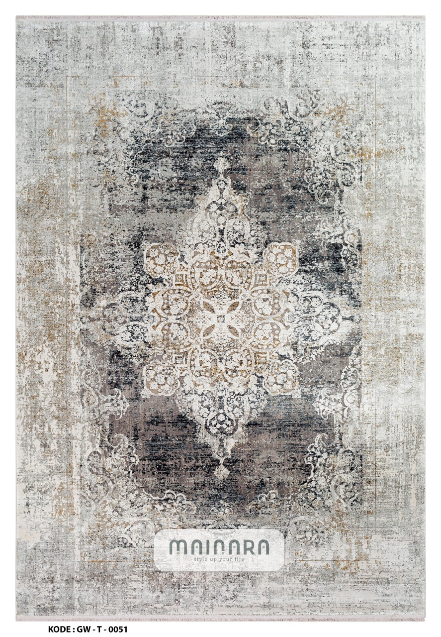 Karpet Tradisional (GW-T-0051) -  Grey,Cream,Black