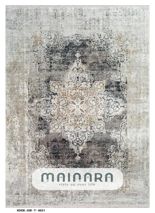 Karpet Tradisional (GW-T-0051) -  Grey,Cream,Black