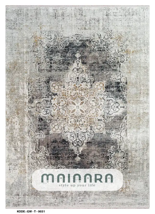 Karpet Tradisional (GW-T-0051) -  Grey,Cream,Black
