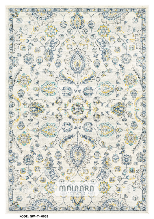 Karpet Tradisional (GW-T-0053) - Grey,Blue,Lime