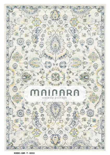 Karpet Tradisional (GW-T-0053) - Grey,Blue,Lime