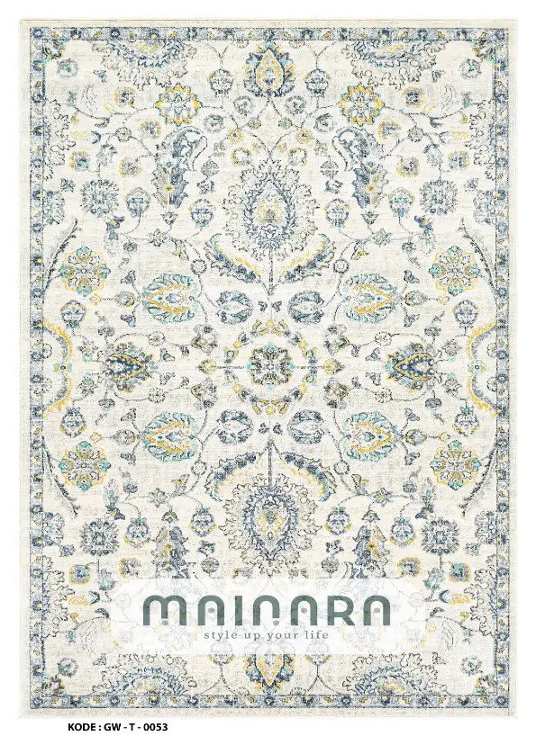 Karpet Tradisional (GW-T-0053) - Grey,Blue,Lime
