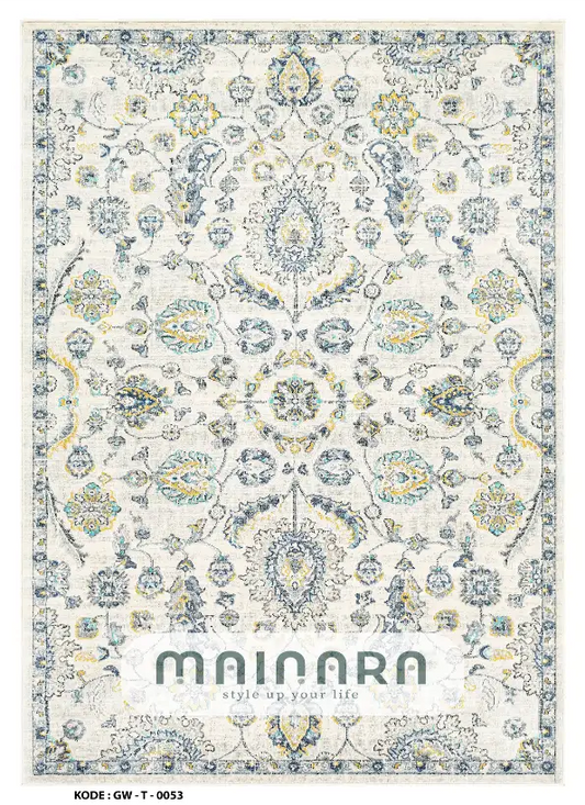 Karpet Tradisional (GW-T-0053) - Grey,Blue,Lime