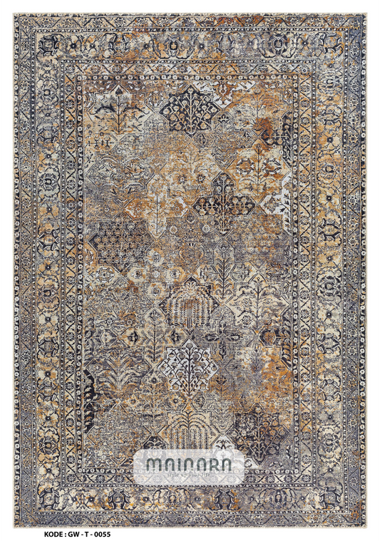 Karpet Tradisional (GW-T-0055) - Grey,Brown