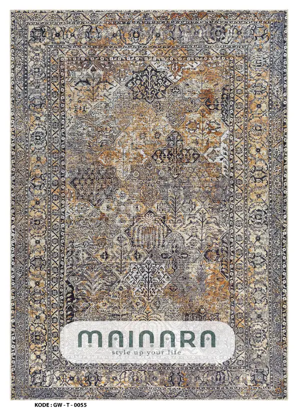 Karpet Tradisional (GW-T-0055) - Grey,Brown