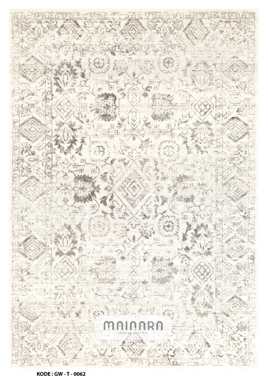 Karpet Tradisonal (GW-T-0062) - Grey,Cream