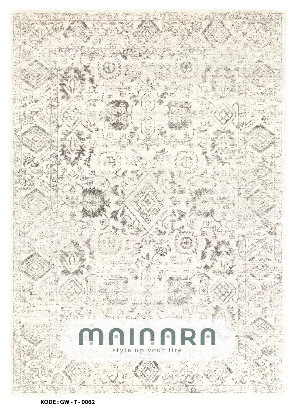 Karpet Tradisonal (GW-T-0062) - Grey,Cream