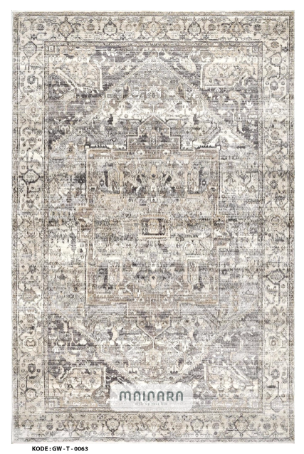 Karpet Tradisional (GW-T-0063) - Grey,Cream