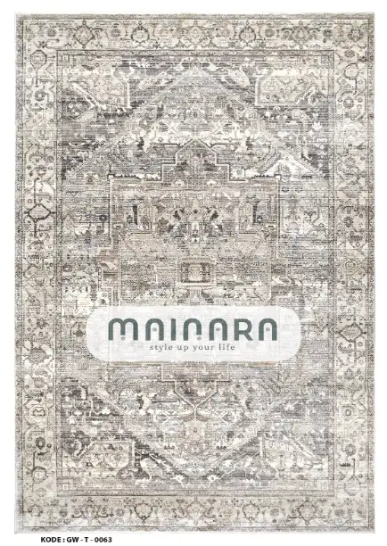 Karpet Tradisional (GW-T-0063) - Grey,Cream