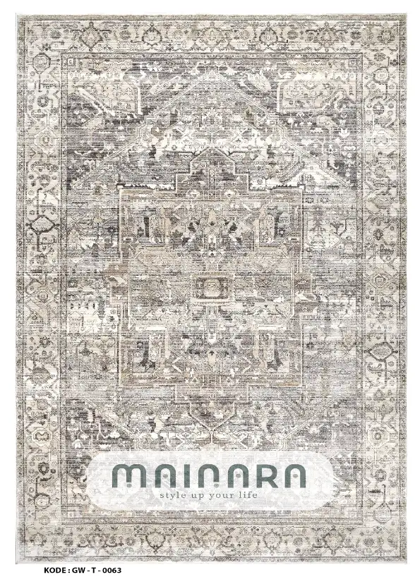 Karpet Tradisional (GW-T-0063) - Grey,Cream