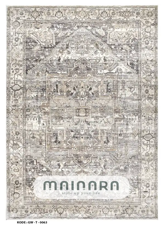 Karpet Tradisional (GW-T-0063) - Grey,Cream