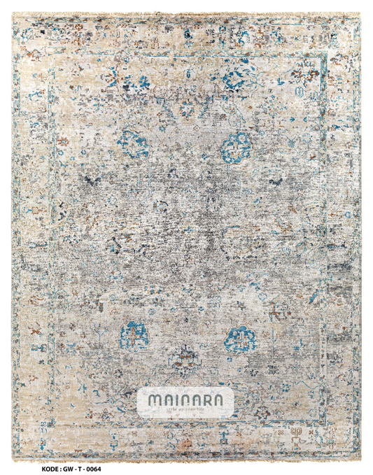 Karpet Tradisional (GW-T-0064) - Grey,Blue,Cream