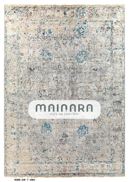 Karpet Tradisional (GW-T-0064) - Grey,Blue,Cream