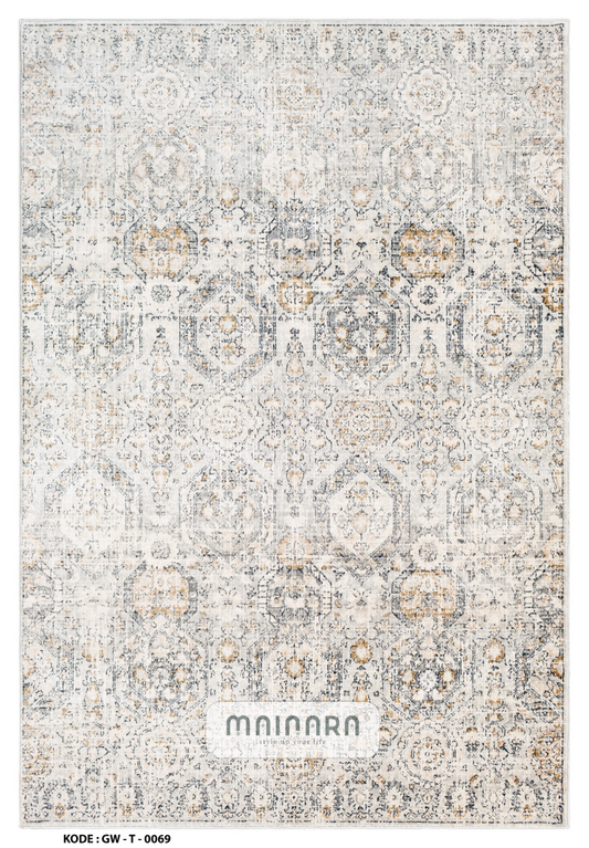 Karpet Tradisional  (GW-T-0069) - Grey,Cream