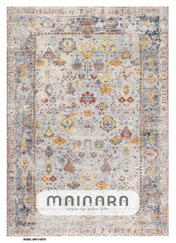Karpet Tradisional (GW-T-0070) - Grey,Orange,Red
