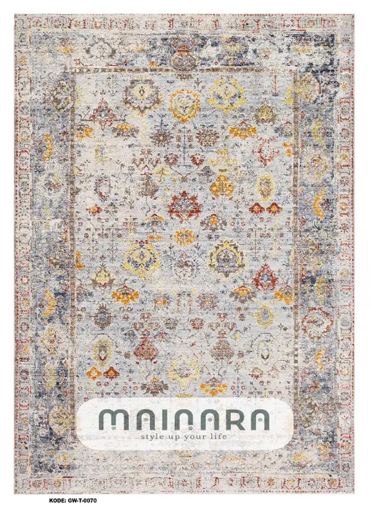 Karpet Tradisional (GW-T-0070) - Grey,Orange,Red