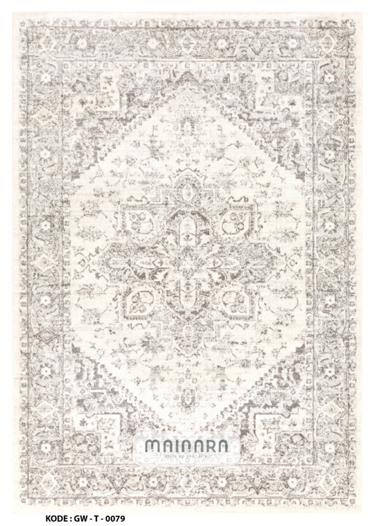 Karpet Tradisional (GW-T-0079) - Grey,Cream