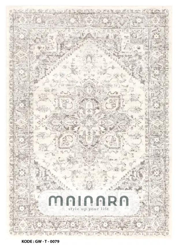Karpet Tradisional (GW-T-0079) - Grey,Cream