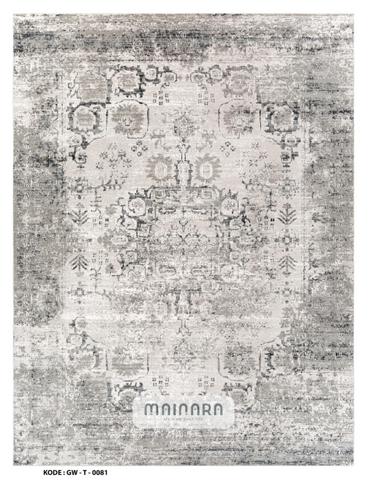 Karpet Tradisional (GW-T-0081) - Grey,Cream