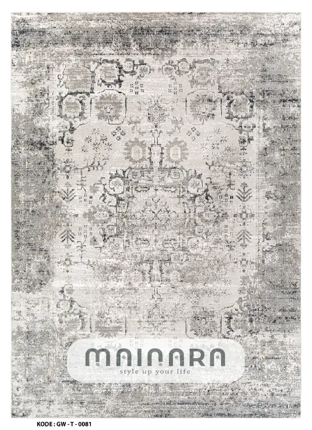 Karpet Tradisional (GW-T-0081) - Grey,Cream