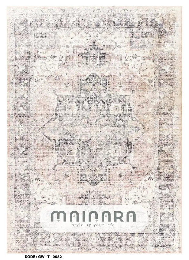 Karpet Tradisional (GW-T-0082) - Grey,Cream