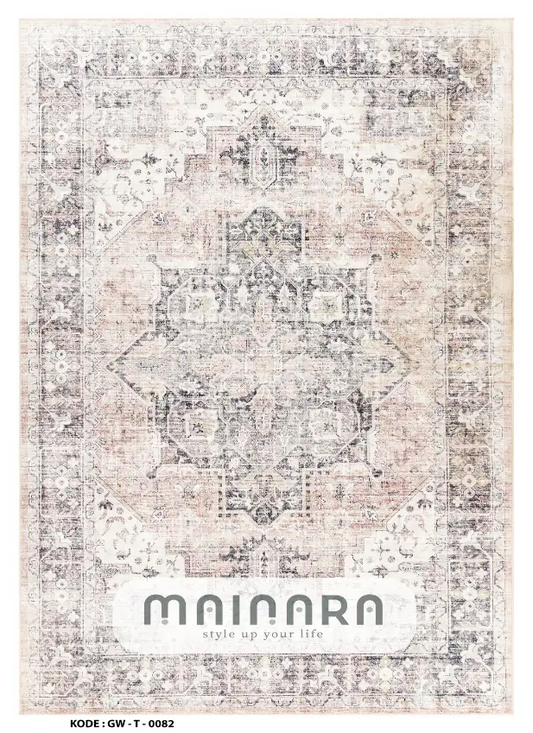 Karpet Tradisional (GW-T-0082) - Grey,Cream