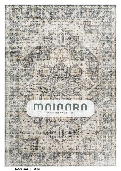 Karpet Tradisional (GW-T-0083) - Grey,Cream
