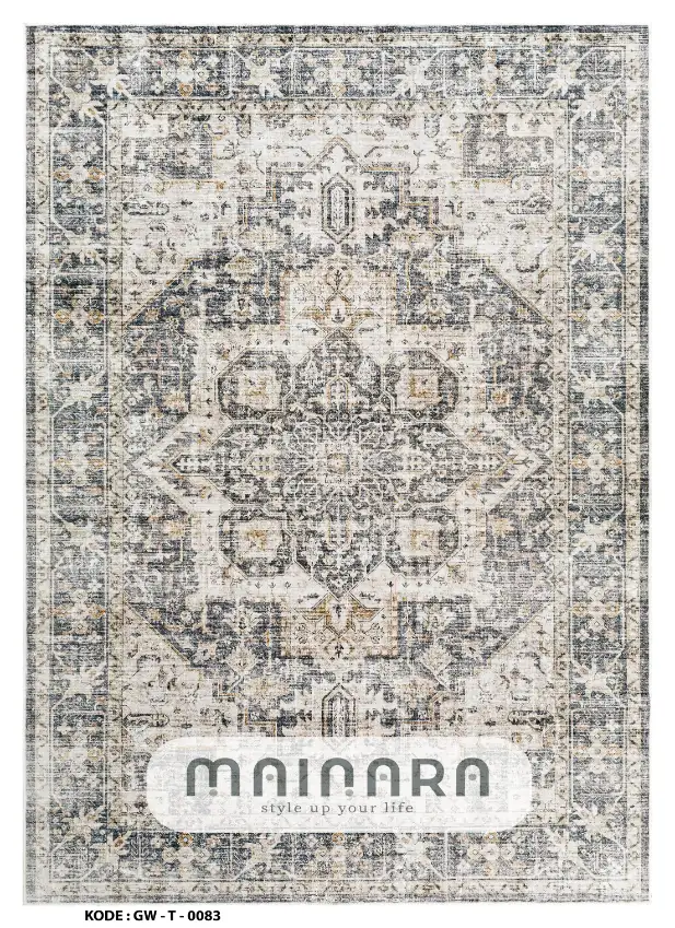 Karpet Tradisional (GW-T-0083) - Grey,Cream