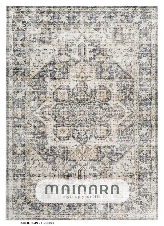 Karpet Tradisional (GW-T-0083) - Grey,Cream