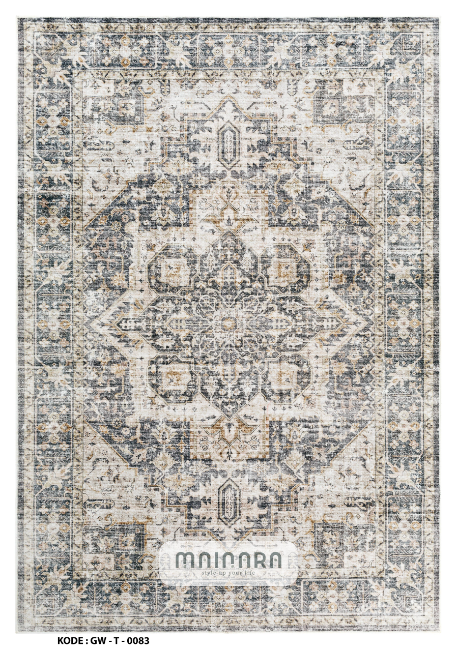 Karpet Tradisional (GW-T-0083) - Grey,Cream