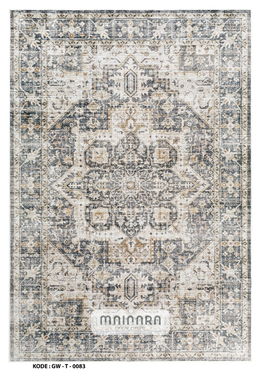 Karpet Tradisional (GW-T-0083) - Grey,Cream