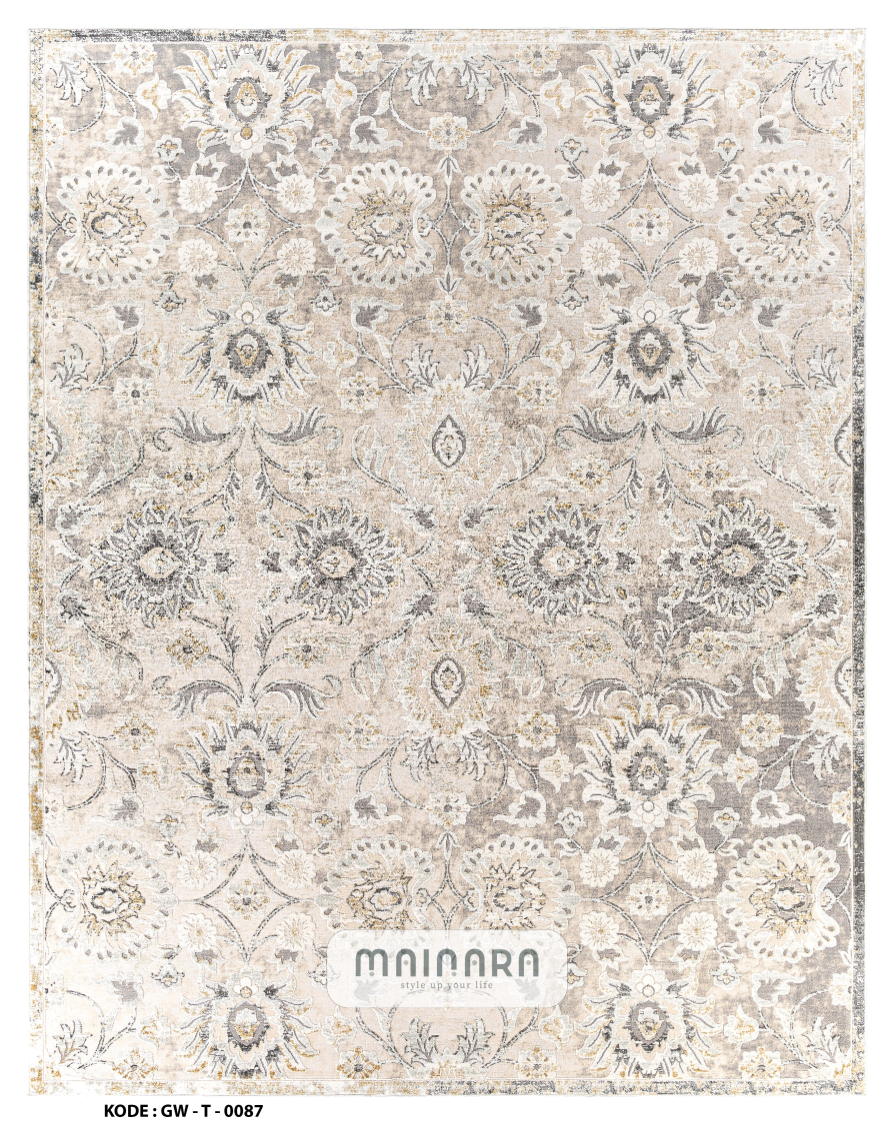 Karpet Tradisional (GW-T-0087) - Grey,Cream