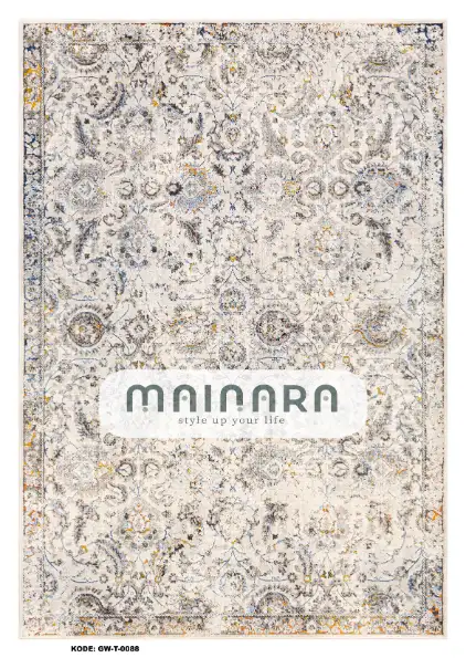 Karpet Tradisional (GW-T-0088) - Grey,Cream,Yellow