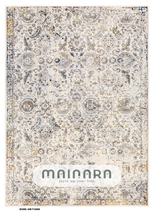 Karpet Tradisional (GW-T-0088) - Grey,Cream,Yellow