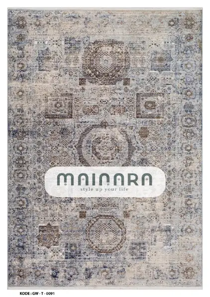 Karpet Tradisional (GW-T-0091) - Grey,Brown,Blue