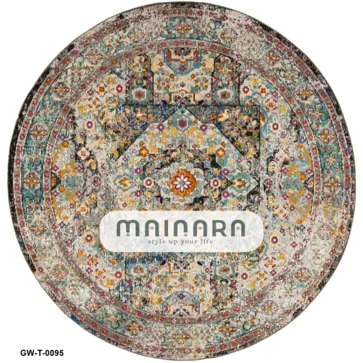 Karpet Tradisional (GW-T-0095) - Grey,Brown,Blue,Yellow,Pink,Black