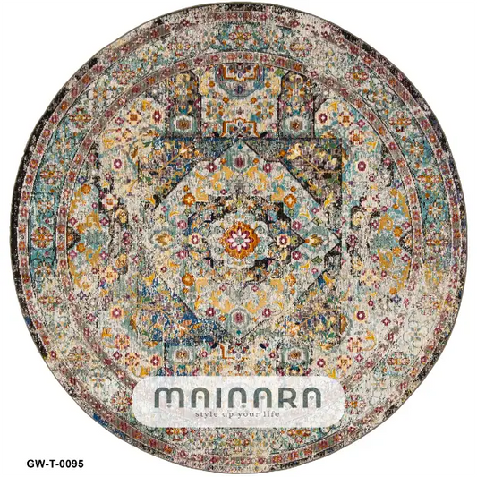Karpet Tradisional (GW-T-0095) - Grey,Brown,Blue,Yellow,Pink,Black