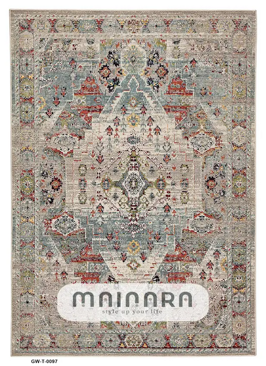 karpet Tradisional (GW-T-0097) - Grey,Cream,Blue,Red