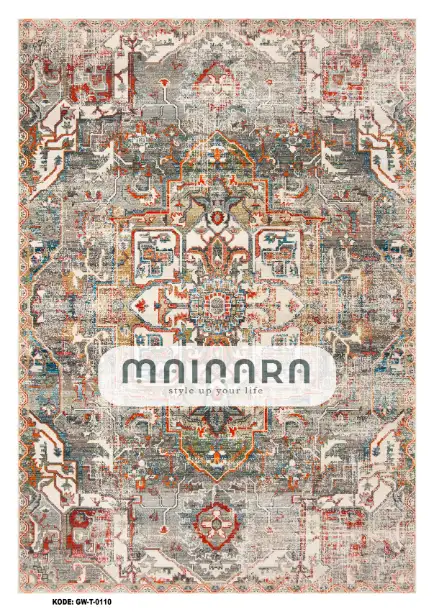 Karpet Tradisional (GW-T-0110) - Grey,Brown,Red