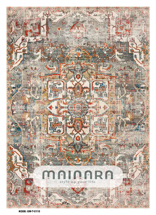 Karpet Tradisional (GW-T-0110) - Grey,Brown,Red